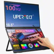 Dual 18.5" Touchscreen Portable Monitor 1920x1080 100Hz FHD USB-C Gaming Display