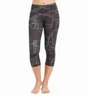 PRANA Women's XL Pillar Capri Leggings Yoga Pilates Black Multi Color Print NWT