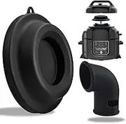 Lid Stand Silicone Lid Holder Accessories and Steam Release Diverter Set, 2 in 1 Kitchen Accessory Compatible with Ninja Foodi Pressure Cooker and Air Fryer 5 Qt, 6.5 Qt and 8 Quart (Black)