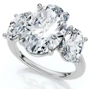 Bliss Diamond Certified 6Ct Three Stone Oval Diamond Anniversary Engagement Ring Lab Grown 14k in 14K White Gold at Nordstrom, Size 7
