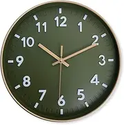 3D Wall Clock Battery Operated,12 inch Silent Non Ticking Modern Wall Clock for Living Room Bedroom Kitchen Office Classroom Decor (MX008Green)