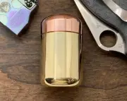 XL Polished Copper-Brass Meton-Vault Pill box Stash box Pill Case Candy Box