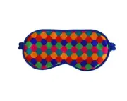 Sleep Eye Mask Blue Honeycomb Shared Earth Relax Spa Face Recycle Brocade Fabric