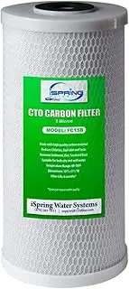 iSpring FC15 5 Micron Big Blue Carbon Block CTO Water Filter Replacement Cartridge, 10 Inch