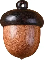 Acorn Shape Pill Box - Wood Pine Nut Shape Pill Organizer | Cute Pine Nut Pill Container | Nut Shape Pill Travel Case | Pills Storage Box | Daily Pill Box Organizer for Purse Travel