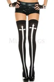 Music Legs 4629 Cross Print Stockings