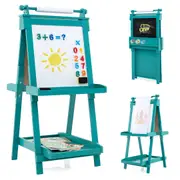 Babyjoy 3-in-1 Art Easel Foldable Drawing Board w/Chalkboard & Whiteboard Creative Art Center Green