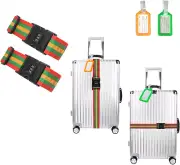 Luggage Strap and Luggage Tag Set, Luggage Packing Strap with Combination Lockin