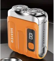 Mini Electric Shaver for Men, Dual Blade Floating Heads, USB Rechargeable 300mAh