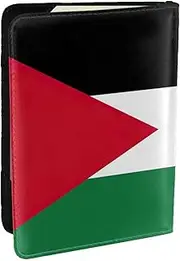 [GaxfjRu] Palestinian Flag Print Leather Passport Holder Covers Case, Waterproof Travel Wallet Passport Holder for Women Men, Black, One Size