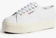 Size 10 Women's/8.5 Men's Superga 2790 Nappa White Leather S3115BW