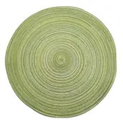 4PCS Green 30CM Round Jacquard-Weaved Non Slip Placemats Dining Table Place Mats Set
