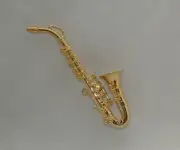 Saxophone Brass Gold Plated Handmade Mini Music Instrument Refrigerator Magnet