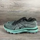 Asics Gel-Nimbus 24 Shoes Women size 6.5 Black Green Running Sneakers Mesh