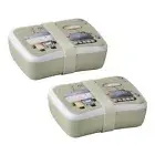 2x Ashdene Robots Kids 17cm Melamine Lunch Box/Snack Storage Food Container GRN