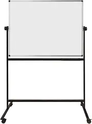HAND IN HAND Mobile Whiteboard 1180x890mm Angle Adjustable 360 Degrees Reversible Double Sided Magnetic Dry Erase Board with Stand, White Board on Rolling Wheels