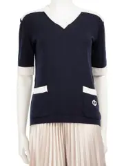 Vintage Navy Wool Knit Top