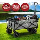 Gardeon 120kg Garden Cart with Cargo Net Foldable Grey Outdoor Shopping Trolley