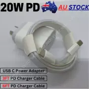 20W PD Fast Charger Power Adapter Type-C Cable For iPhone 14/13/12/11/XR/SE/iPad