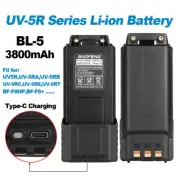 For Baofeng UV-5R Series Walkie Talkie Large Capacity Battery 3800mAh Type-C New
