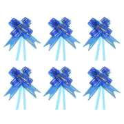 100Pcs 8" Pull Bows Ribbon Gift Wrapping String Decorative Bow Tie Blue