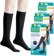 Felic Knee High Compression Socks, Outdoor Sport Athletic Socks, Cotton Compression Socks for Women and Men, Knee High Socks for Sports, Travel, Pregnancy, Nurses