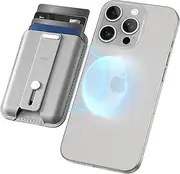[ESR] for MagSafe Wallet, 5-Card Holder, Secure-Grip Finger Loop, Magnetic Wallet for iPhone 16/15/14/13/12 Series, Not for 13/12 Mini, Vegan Leather, Grey