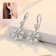 Temperament Snowflake Earrings With Rhinestones Fashion Personalized Christmas E