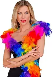 W WIDMANN MILANO Party Fashion - Feather Boa, Length Approx. 180 cm, Feather Scarf, Accessory, Theme Party