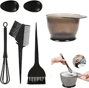 Amusingtao 5 Piece Hair Dye Brush Set, Hair Dyeing Accessories, with Double-Sided Brush, Colouring Bowl, Colouring Brush, Ear Cover for Hairdressing Salon and Home
