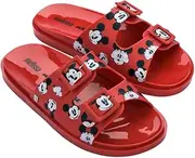 [Melissa] Women's Wide + Mickey and Friends Ad Flat Sandal, red, 4 UK, Red, 4 UK