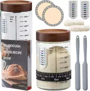 Sourdough Starter Kit 34Oz Jar Glass with Recipes Cookbook.Sourdough Bread Pack