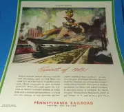 TRAIN LAYOUT POSTER Pennsylvania Railroad SPIRIT OF 1943 Uncle Sam 11" X 15"