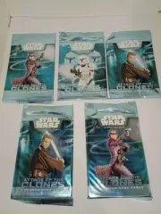Star Wars "Attack of the Clones" 11-Card Sealed Booster Pack X5 New
