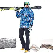 [7HAHA3] Men's Ski Suit Constant Temperature Technology Tie-dye Design Coat Snowboarding Jackets & Pants Outdoor Wear