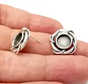 Earring Set Base Wire Antique Silver Plated Brass Earring Base jewelry Parts