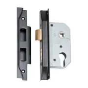 2188 Mortice Lock Euro Rebated Matte Black CTC47.5mm Backset 46mm
