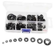 260pcs[9 Sizes] Black Starlock Internal Tooth Lock Washers Assortment Kit, M2/