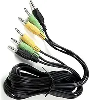 tunghey Replacement 3.5mm 1/8" TRS Stereo 3 to 3 Mini Jack Color Coded Audio Cable Compatible with 5.1 Channel Computer Speakers z-5500, z-5450, z-5400, z-5300, z-906, z-680, x540 etc. 1.5M