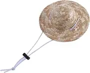 Alasum Sombrero Hat for Dogs Cats Adjustable Sun Bucket for Small Pets for Garden Beach Protects Eyes from Sunlight Stylish Woven Design