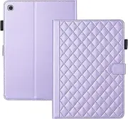 [Nexue] Case for Samsung Galaxy Tab S6 Lite 10.4'' 2024/2022/2020 (SM-P620/P610/P615),Shockproof PU Leather Multi-Angle Viewing Folio Magnectic Wallet Case with Kickstand Pencil Holder (Purple)