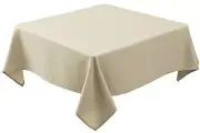 Textured Fabric Square Tablecloths 90 X 90 Inches Natural Water Resistant Spi...