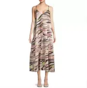 NEW Ted Baker Warrenn Printed Button Through Cami Midi Women's Striped Dress 0
