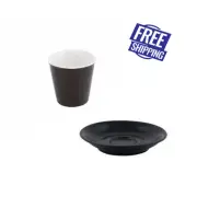 6x Espresso Cup & Saucer Black 90mL Bevande Expressso Coffee Cups