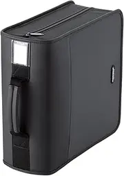 Elecom CCD-SS320BK DVD CD Case, Wallet with Zipper, Holds 320 Cards
