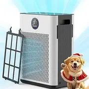 Air Purifiers for Home Large Room,FRESHDEW Air Purifiers for Bedroom Up to 1830ft² Double-sided Air Inlet,Air Quality and Light Sensors,H13 HEPA Fliter for Pet Odor, Dust, Smoke, Wildfire 22dB