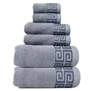 GGP Grey Luxury Cotton Towel Set 6 Piece Highly Absorbent Bath & Hand Towels