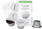 My-Cap Foil Seals for Coffee Pods - Foil Lids to Reuse Verismo, Lavazza Blue, Lavazza A Modo Mio, CBTL, and Caffitaly Capsules - Aluminum Foil Seals - Reuse your Coffee Capsules (Pack of 100)