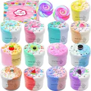 13 Pack Unicorn Dual Color Butter Slime Kit,Soft & Non-Sticky,Diy Slime Toys for