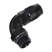 Aeroflow 90° Male ORB Full Flow Swivel Hose End -10 ORB to -10AN, AF549-10-10BLK